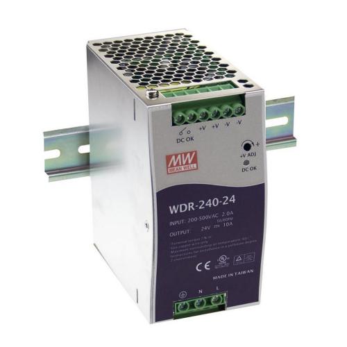 WDR-240-24,MW, Блок питания на DIN-рейку 240Вт 24В 10А